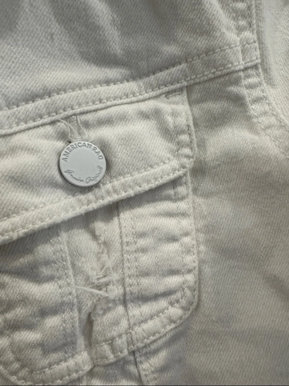 American Rag White Button-Up Cropped Jacket - Picture 5 of 5